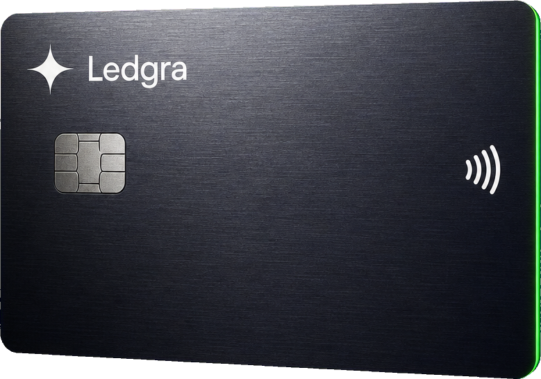 Front of the Ledgra metal card