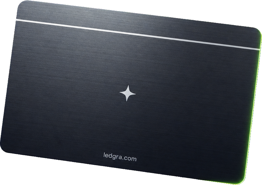Back of the Ledgra metal card